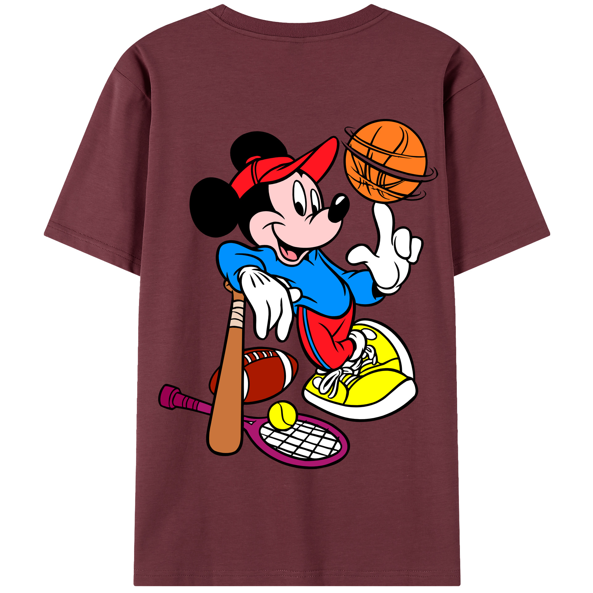 （画像用） ミッキーマウス Mickey Mouse 綿100％半袖Tシャツ（背面プリント）
